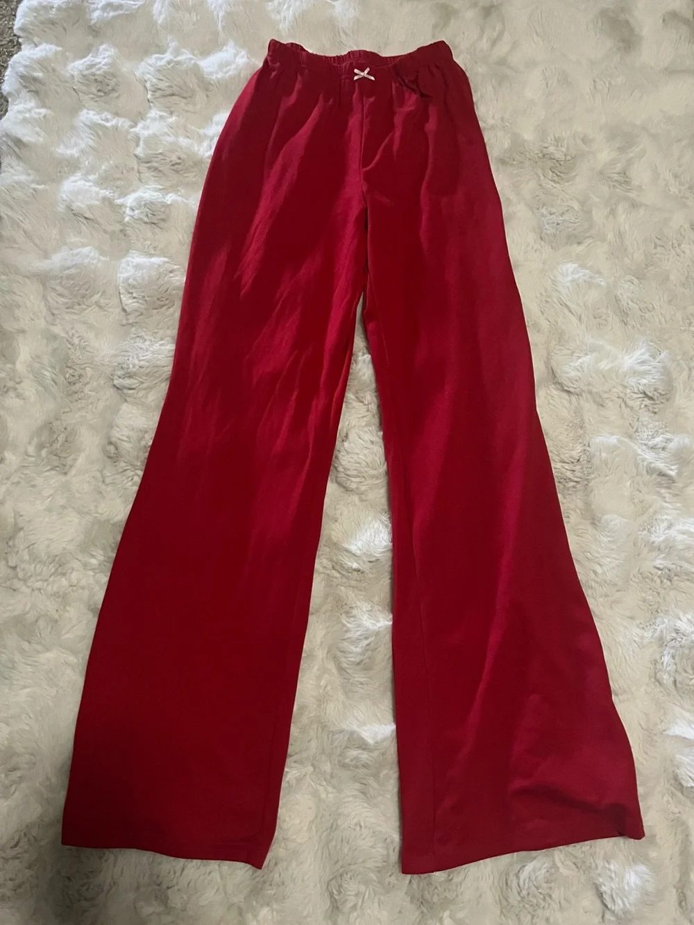 Woman’s Red Wide-Leg Lounge Pants, Size US S.